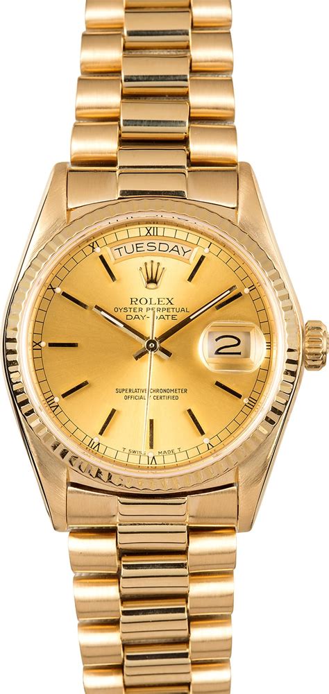 rolex president men's day date 18k gold watch|Rolex presidential bracelet.